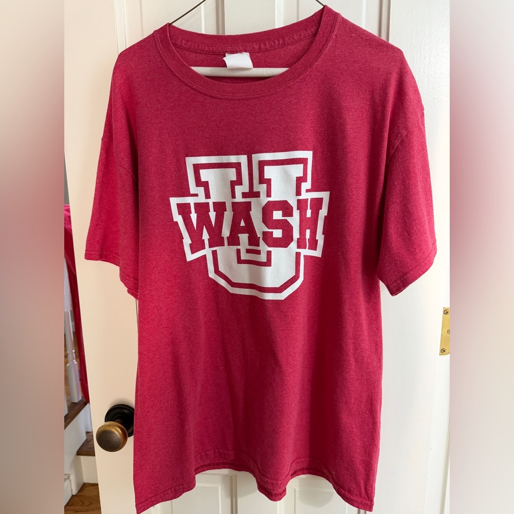 EUC HANES Wash U Washington University heathered red logo shirt